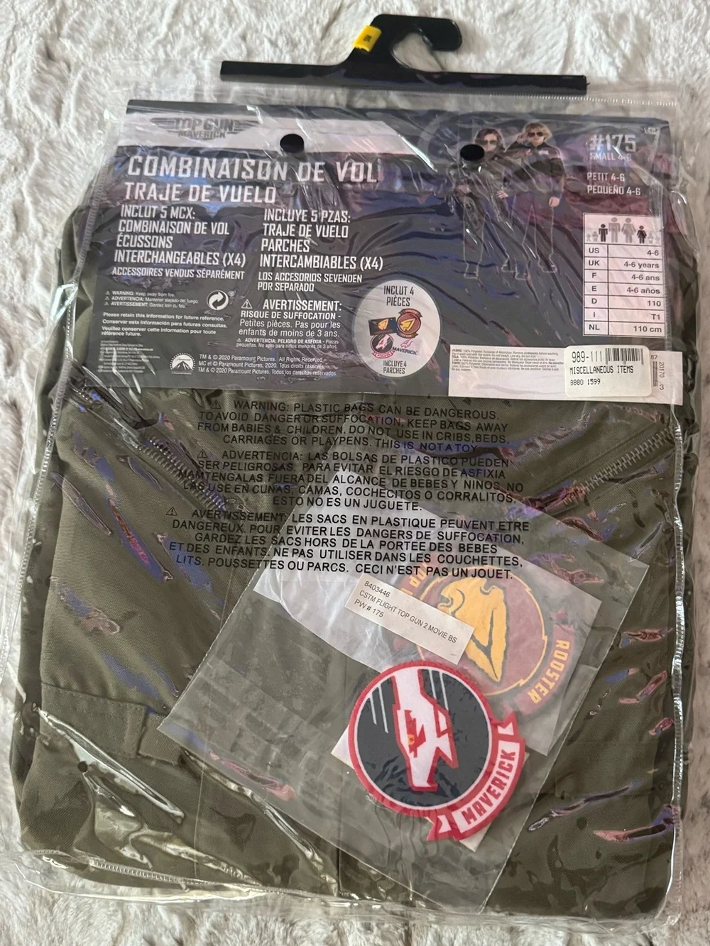 Suit Yourself Costume Co. Top Gun Maverick Flight Suit Costume- size Child 4-6